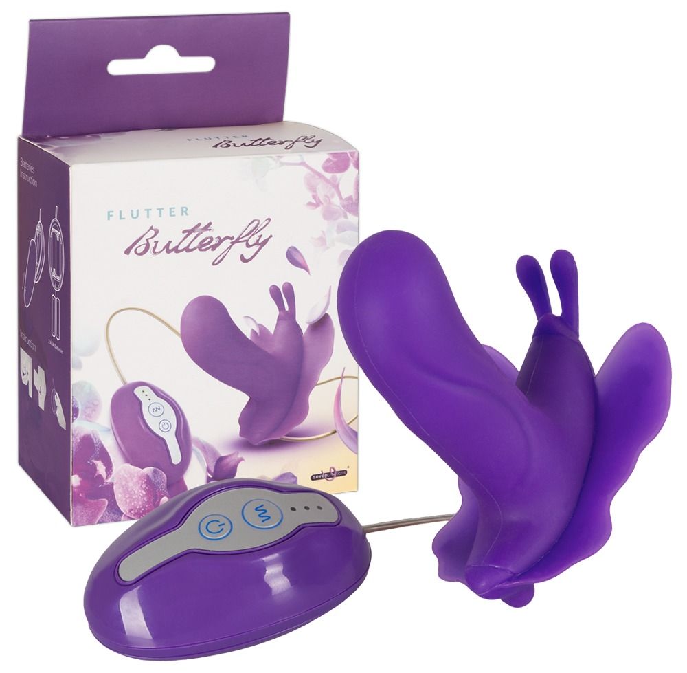 Вибратор SevenCreations Flutter Butterfly, 9 см (фиолетовый)