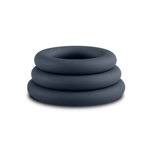 Набір ерекційних кілець Boners 3-Piece Cock Ring Set, 3 шт (сірий)