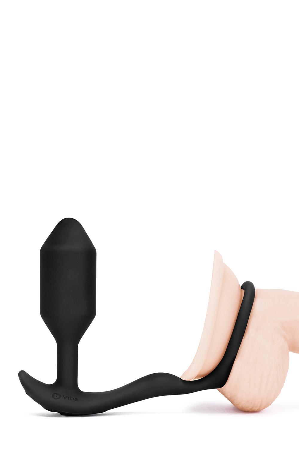 Korek analny B-Vibe Snug Tug M, 10,7 cm (czarny)