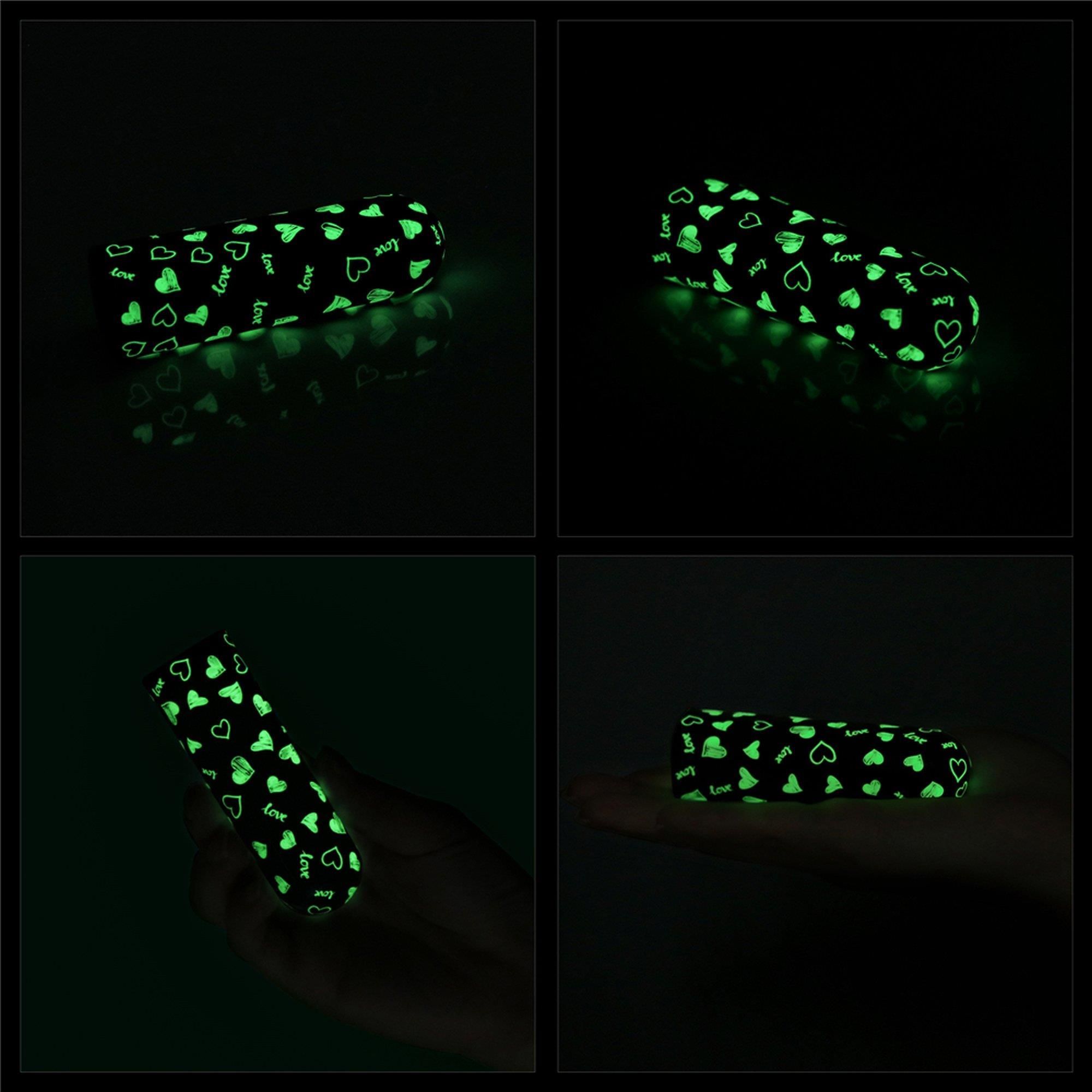 Вібратор для клітора LoveToy Heart Massager Glow In The Dark, 8,5 см (чорний)