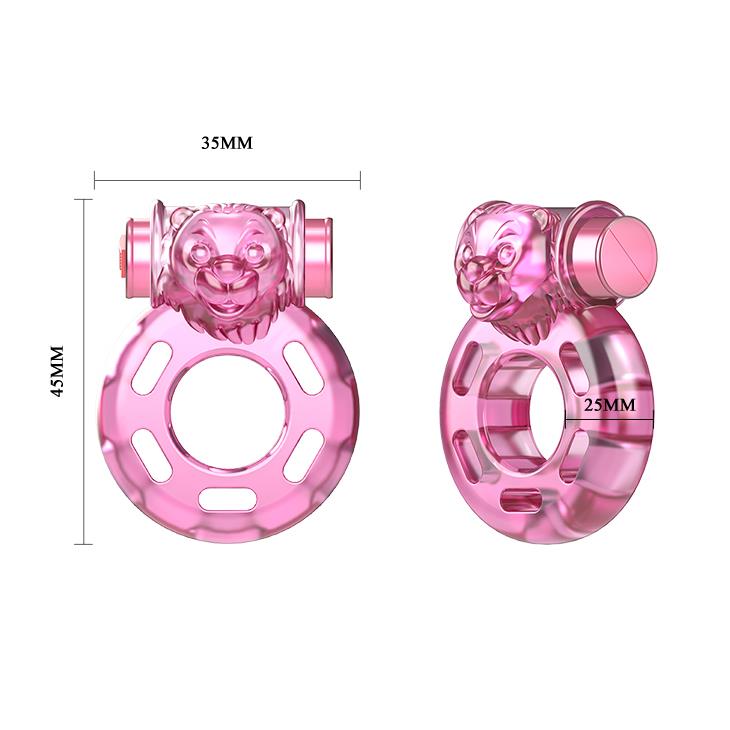 Эрекционное кольцо Baile Cock Ring Bear, 4.5 см (розовый)