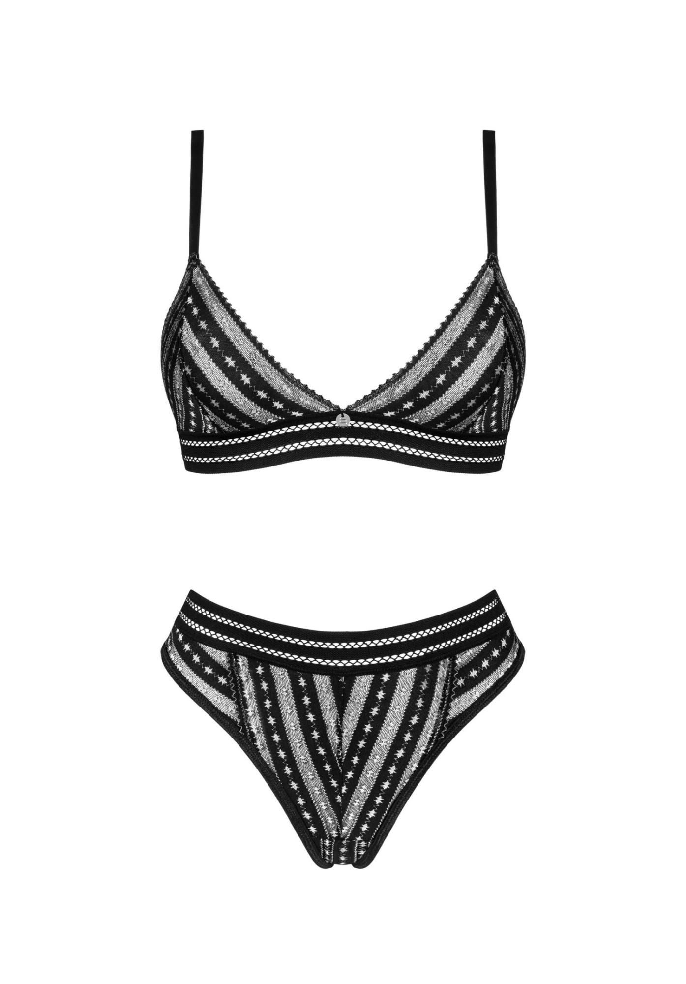 Комплект белья Obsessive Natilya, M/L (чёрный)