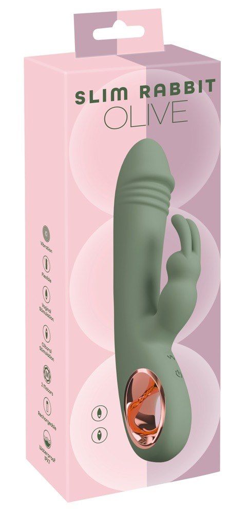 Вибратор-кролик You2Toys Slim Rabbit Olive, 21.4 см (зеленый)