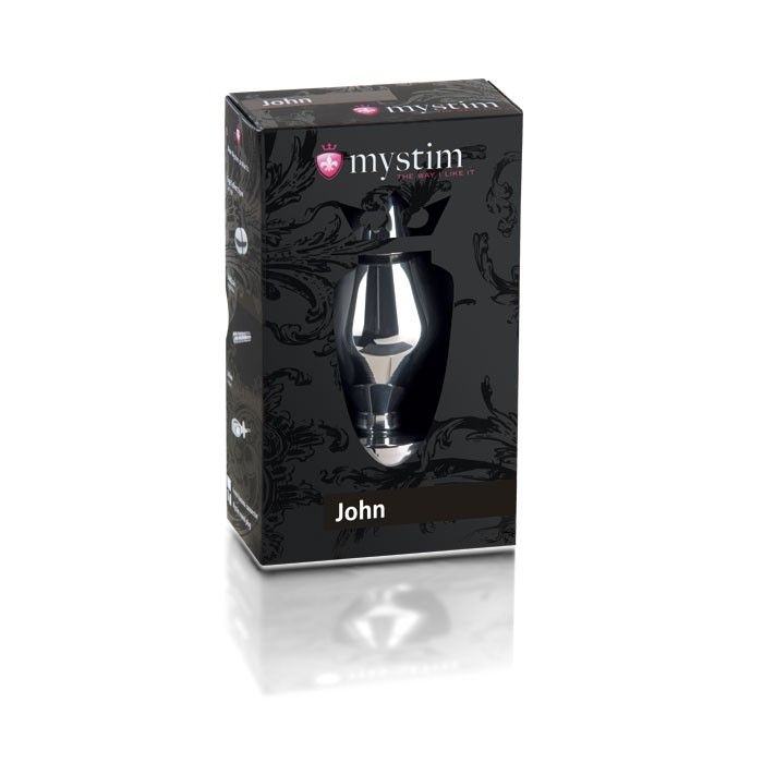 Korek analny Mystim John, 10,5 cm (srebrny)