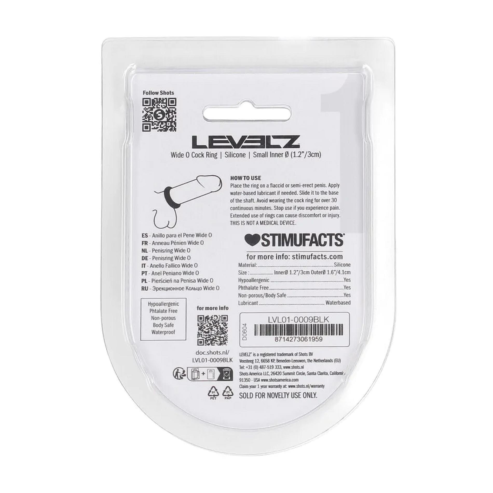 Эрекционное кольцо Levelz Wide O Silicone Cockring S, 3 см