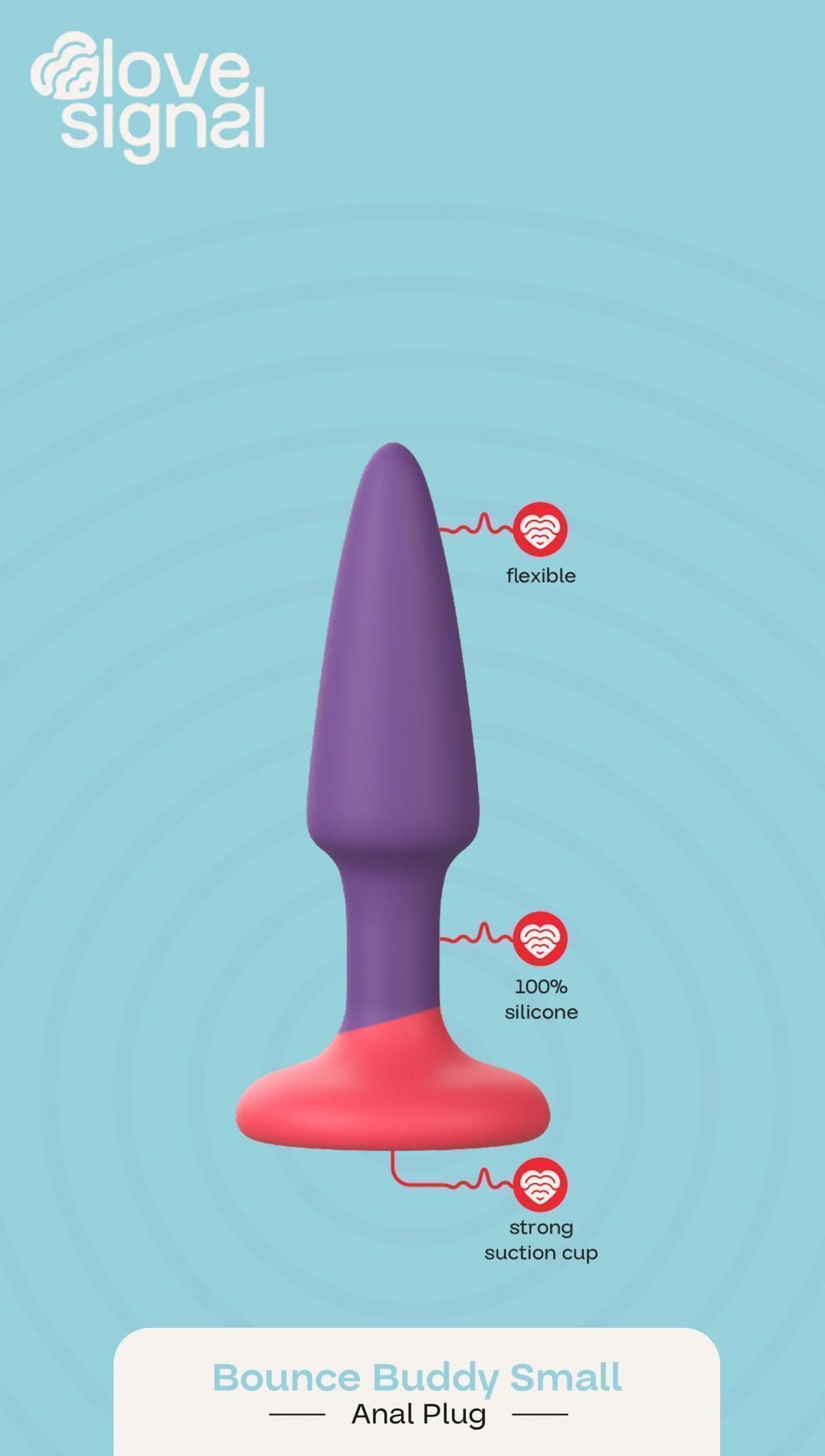 Korek analny Dream Toys Bounce Buddy Small, 9 cm (fioletowy)