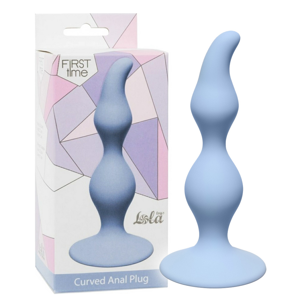 Анальна пробка Lola Games Curved Anal Plug, 12.5 см (блакитний)