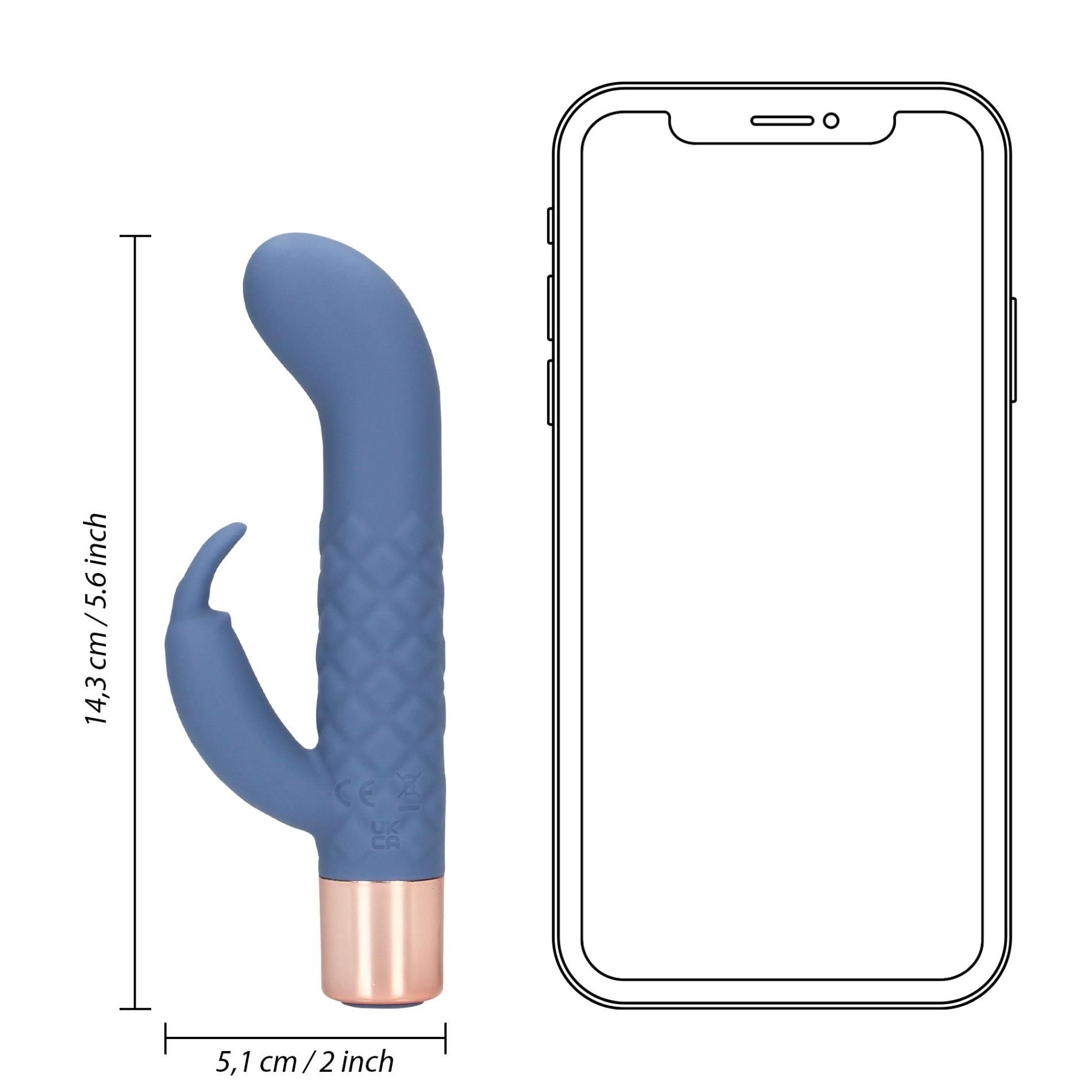 Вибратор-кролик Loveline Mini Rabbit, 14.3 см (синий)