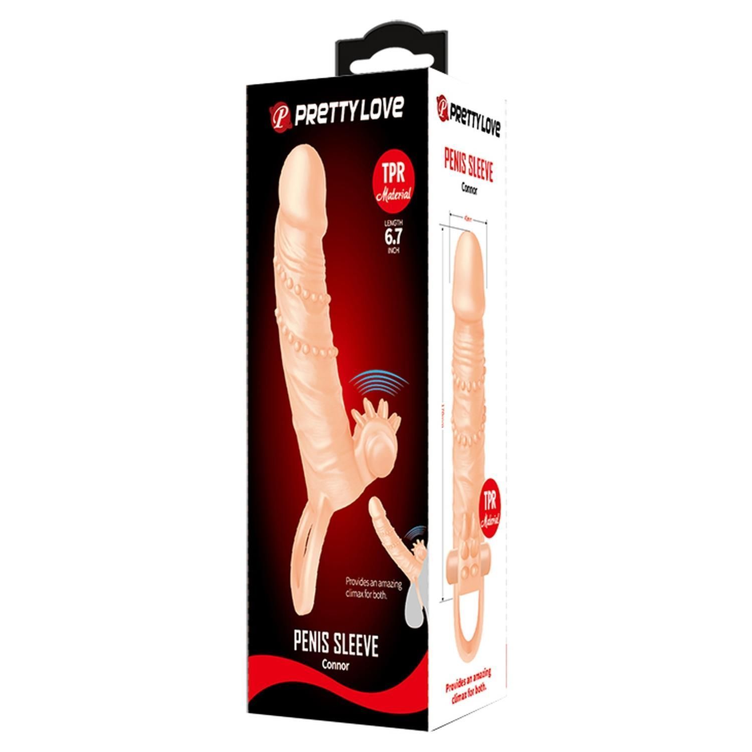 Насадка на пенис LyBaile Penis extended Sleeve Connor, 17 см (телесный)