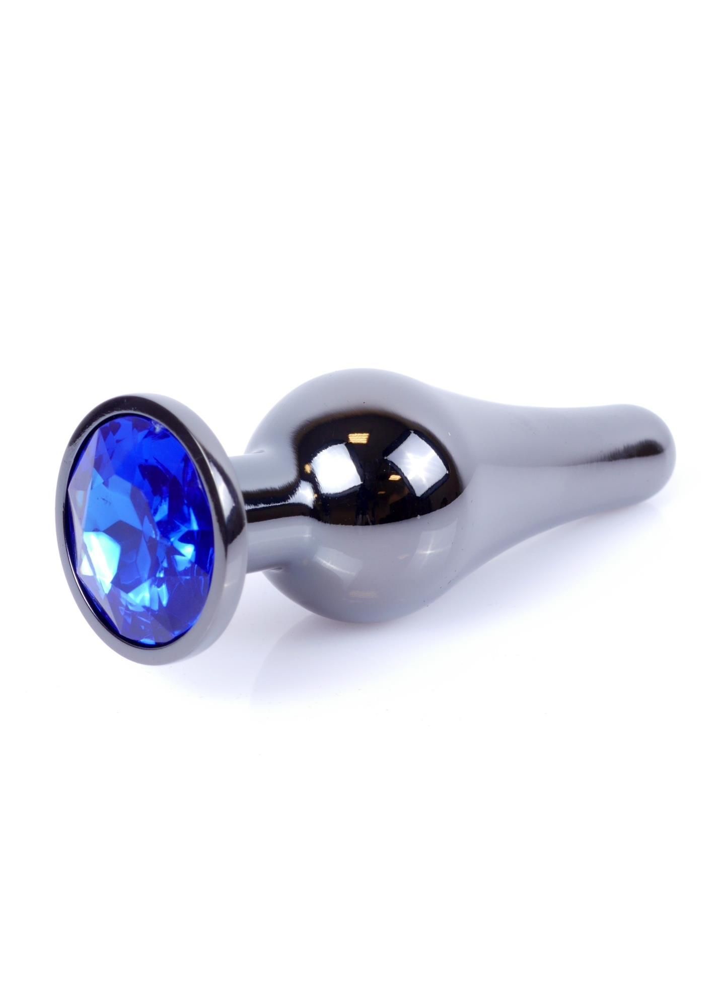 Korek analny MyLove Toys Jewellery Dark Silver Butt Plug, 9.5 cm (niebieski)