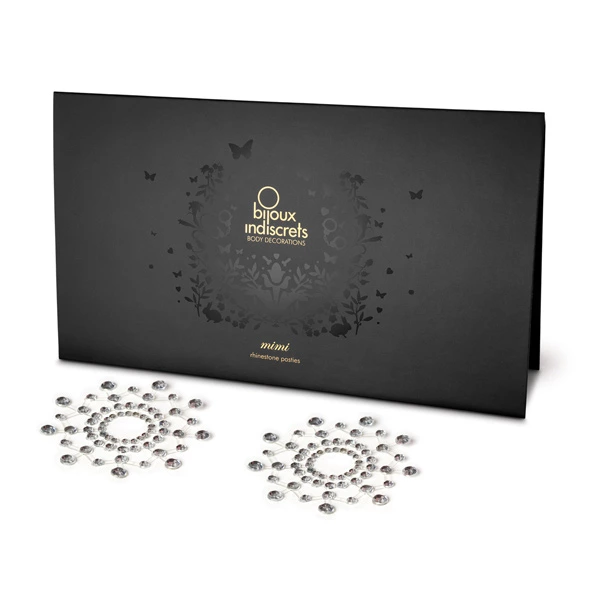 Наклейки на соски Bijoux Indiscrets Mimi Pearl Pasties, 2 шт (серебристый)