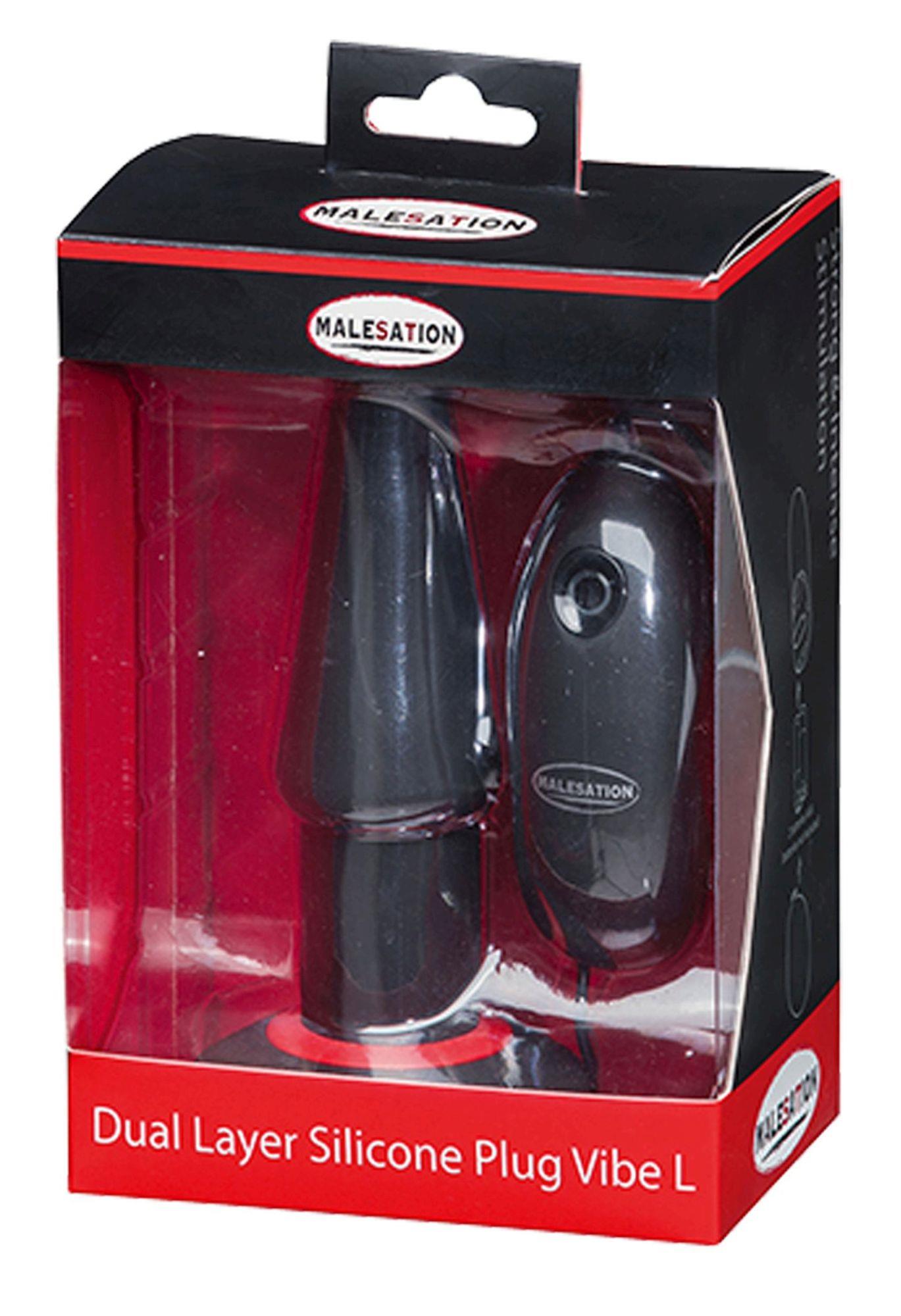 Korek analny Malesation Dual Layer L, 14.6 cm (czarny)