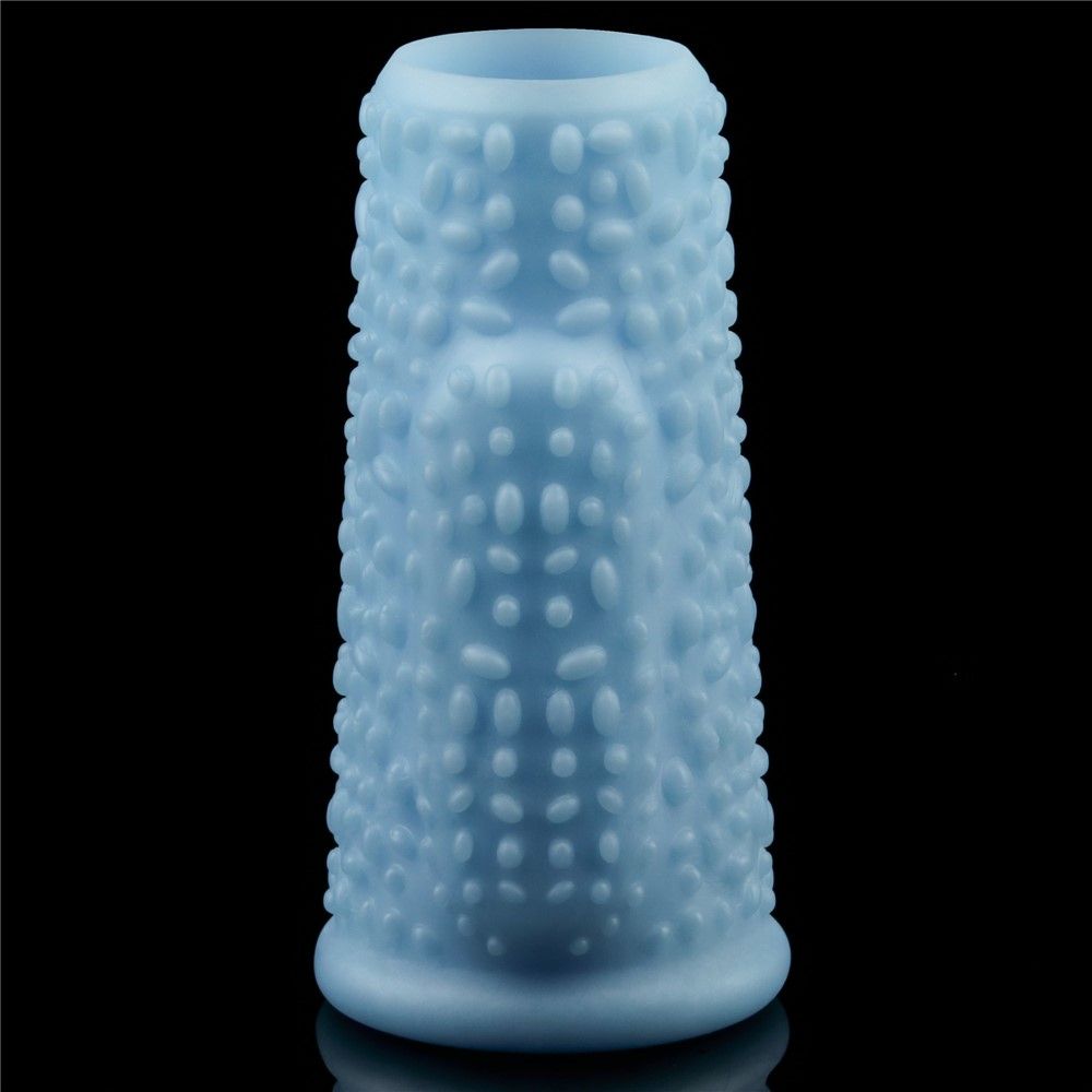 Насадка на пенис Knights Ring Vibrating Drip, 10 см (голубой)