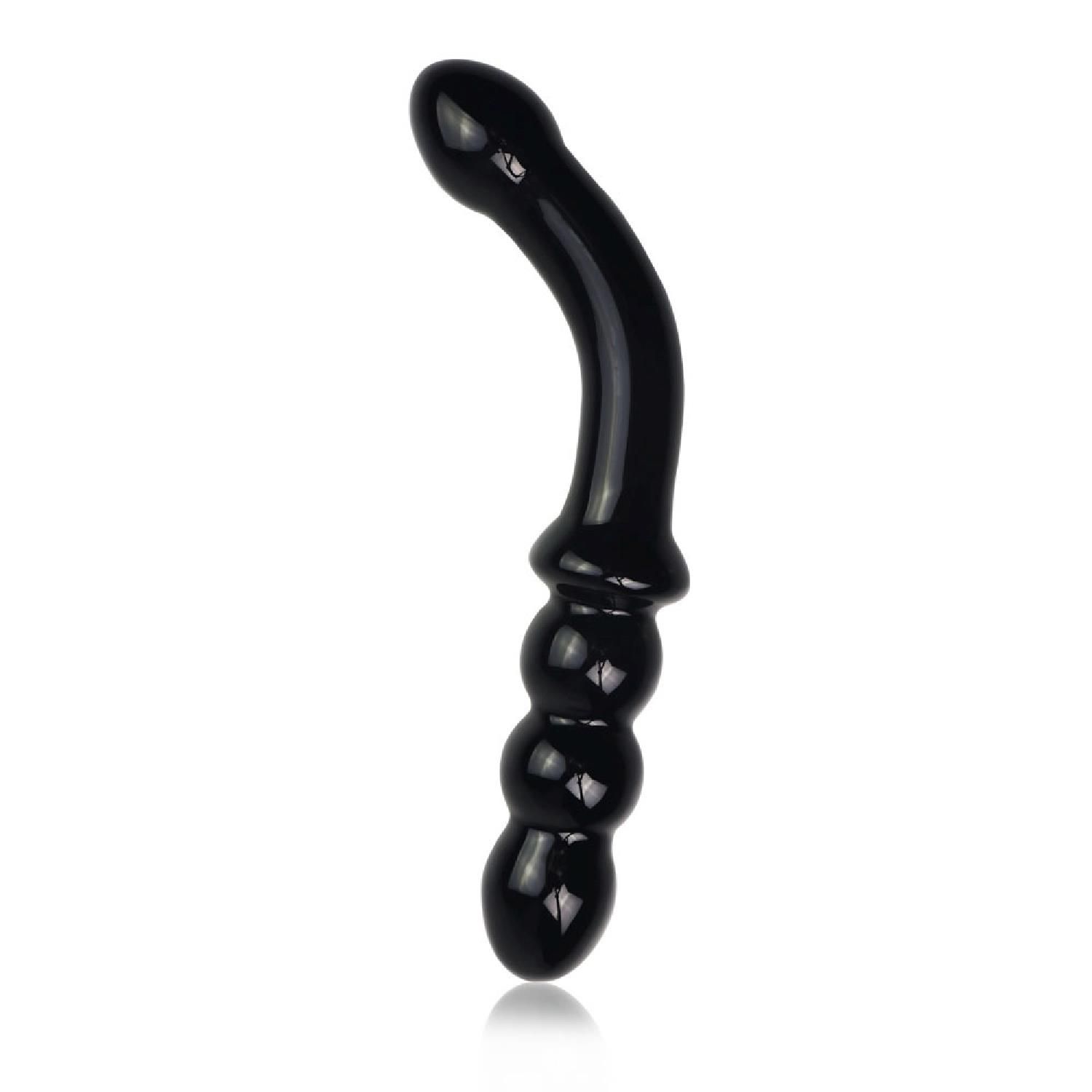 Szklane dildo LoveToy Glass Romance, 17,5 cm (czarny)