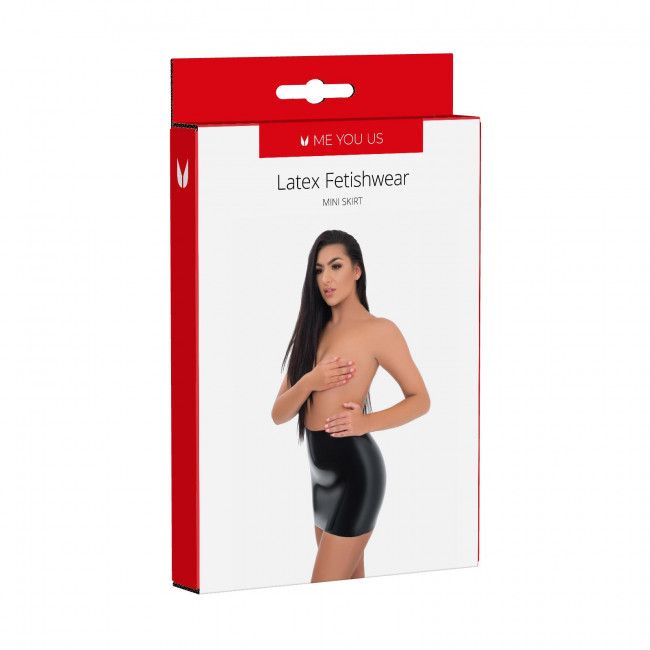 Мини-юбка Me You Us Latex Mini Skirt, M (черный)