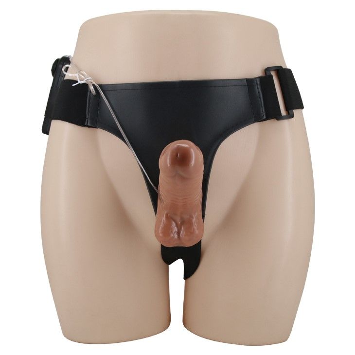 Страпон с вибрацией Baile Ultra Passionate Harness, 16 см (коричневый)