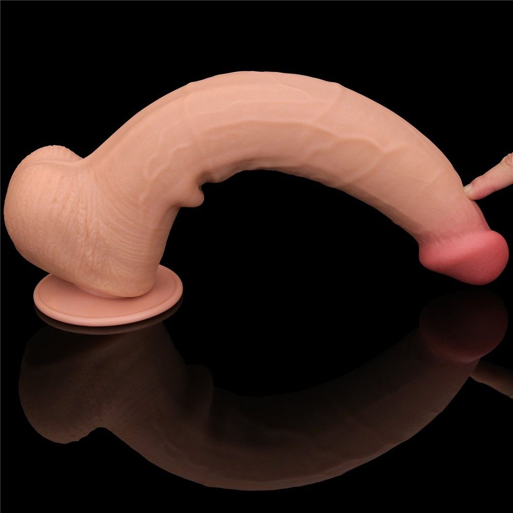 Фаллоимитатор LoveToy Sliding-Skin Dual Layer Dong King Sized, 34 см (телесный)