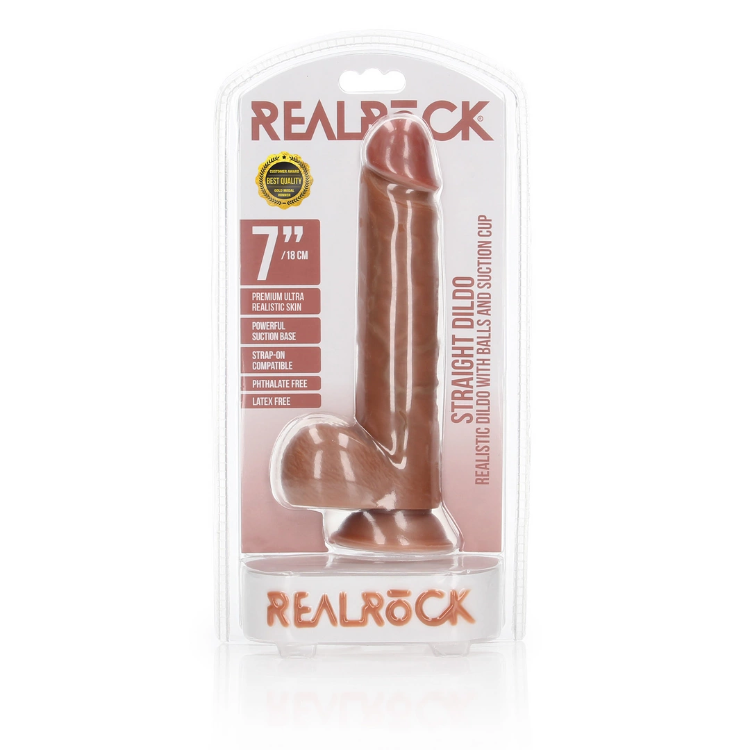 Фаллоимитатор RealRock Straight Realistic 7", 18 см (телесный)
