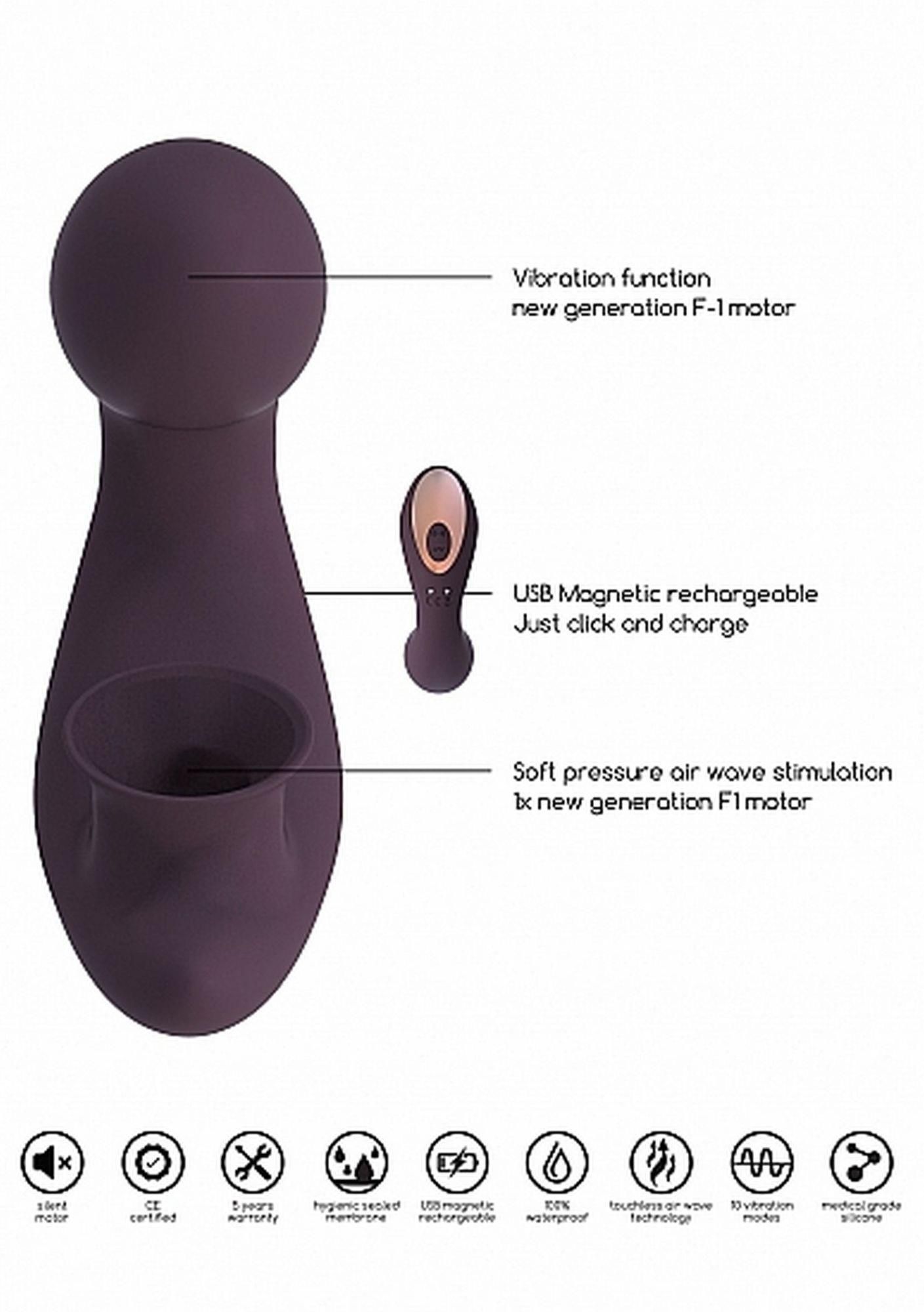Вакуумний стимулятор клітора з вібрацією Desirable Bendable Air Pulse (фіолетовий)