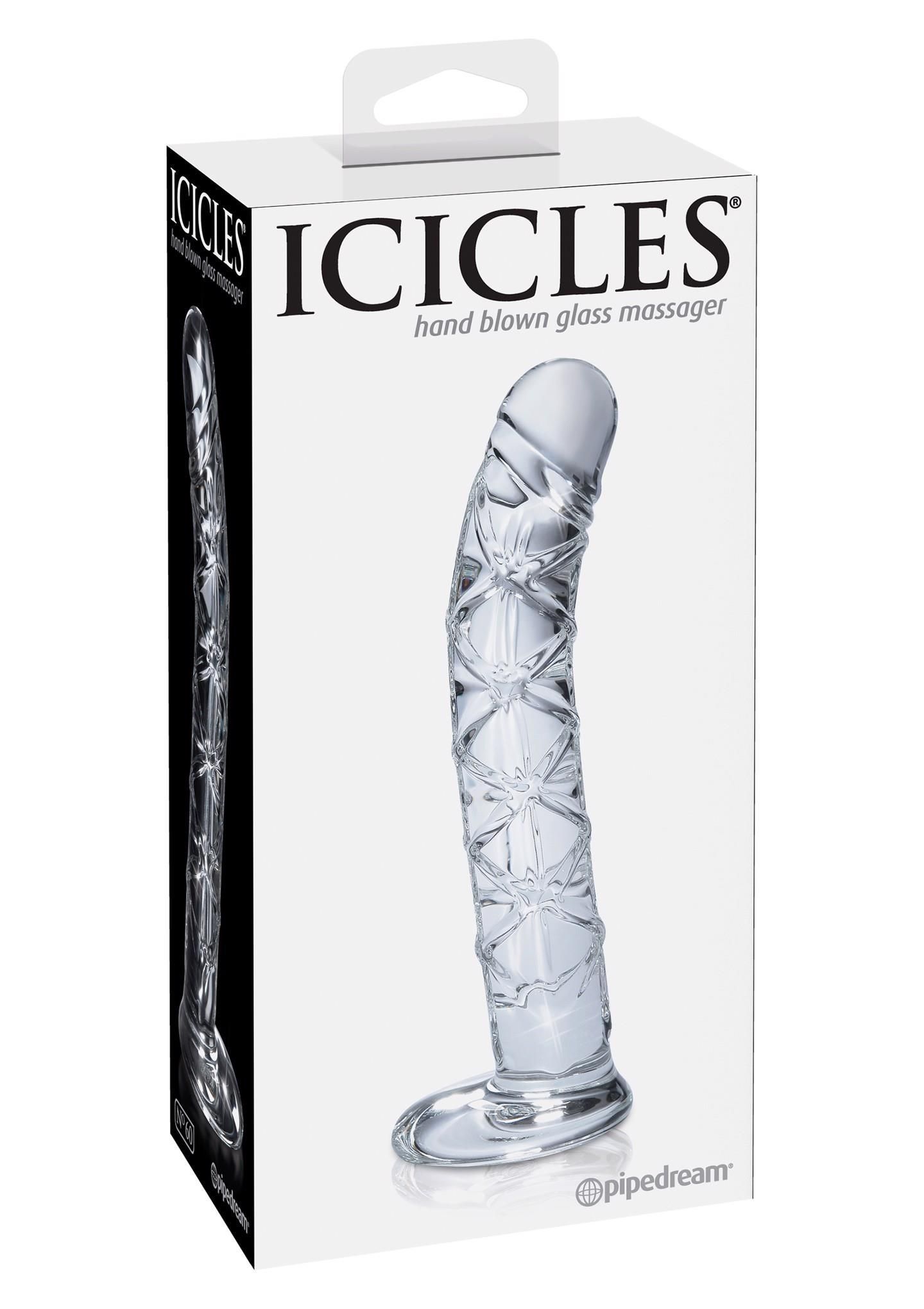 Фаллоимитатор стеклянный Icicles No 60, 15 см (прозрачный)