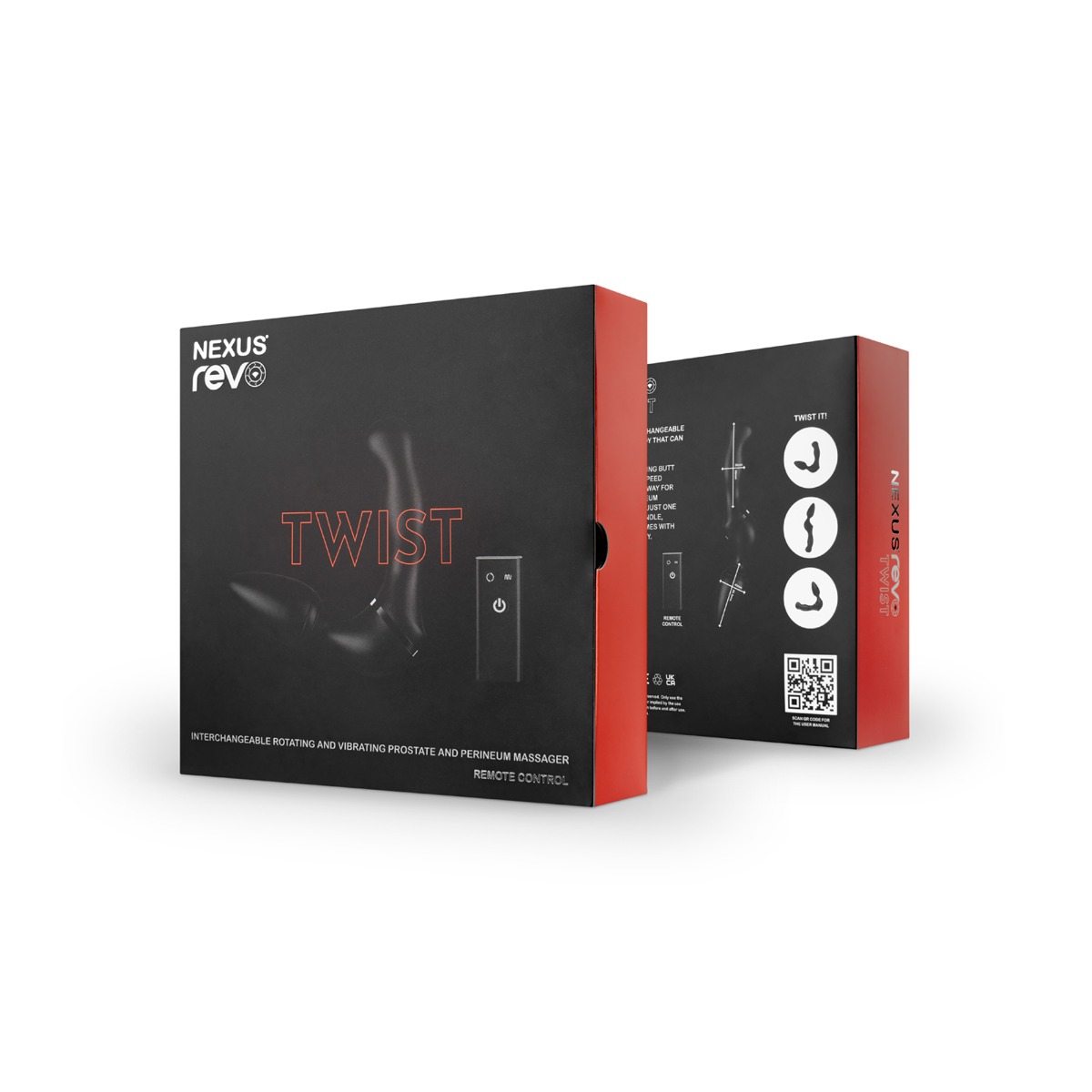 Стимулятор простаты Nexus Revo Twist, 19,7 см (черный)