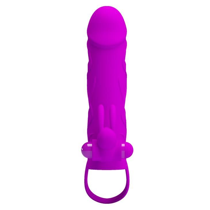 Насадка на пенис Pretty Love Vibrating Penis Sleeve, 14 см (фиолетовый)
