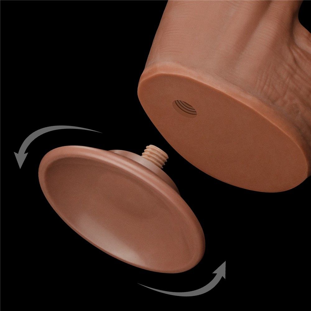 Dildo LoveToy Sliding-Skin Dual Layer Dong King Sized, 31 cm (brązowy)