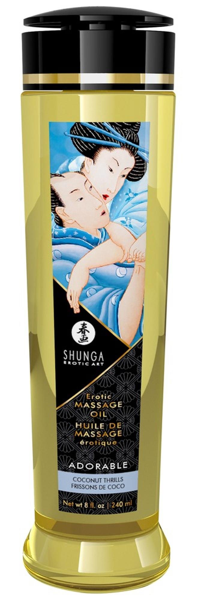 Масажна олія Shunga Adorable кокос, 240 мл