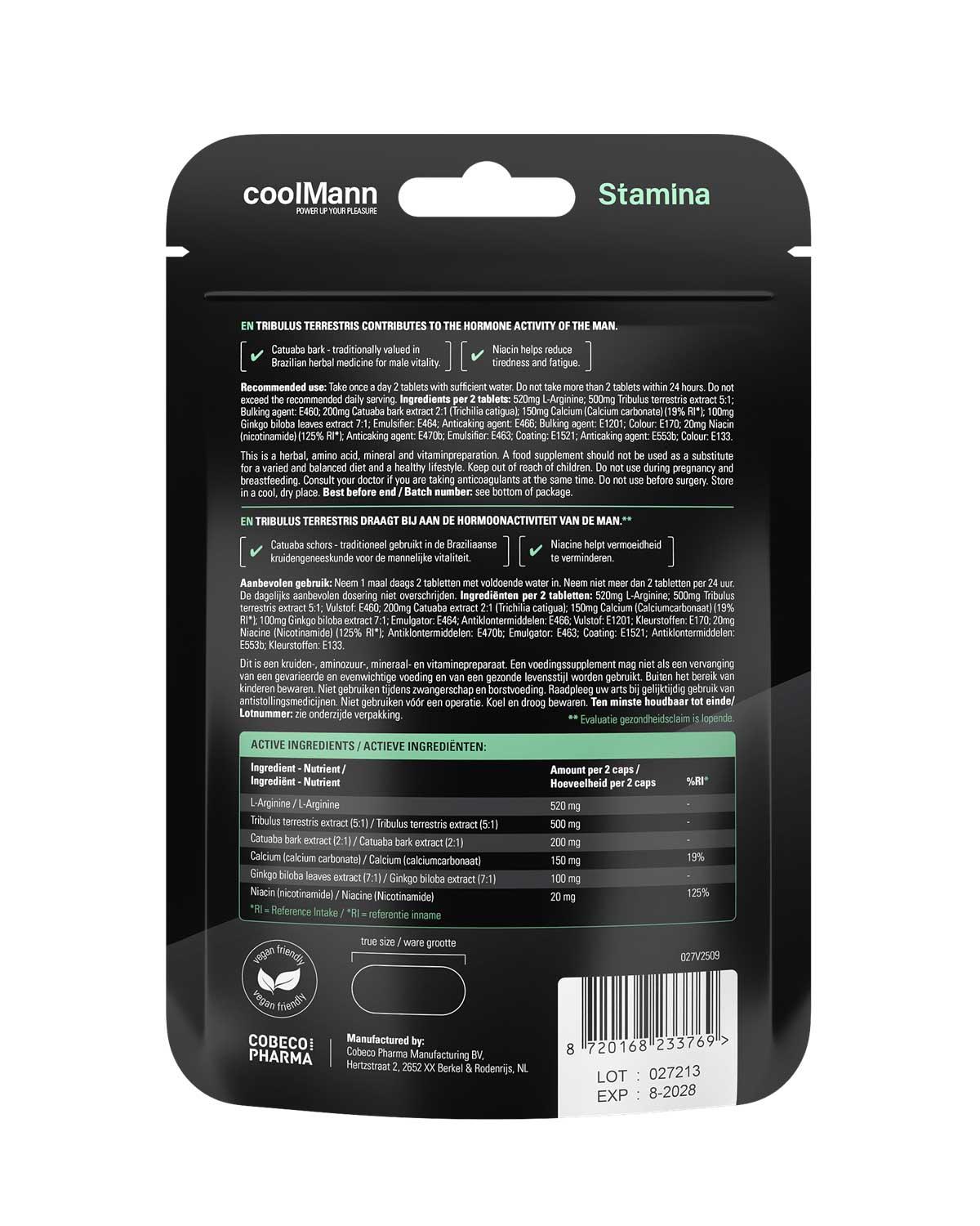 Cobeco Pharma Wholesale BV Stamina - Таблетки