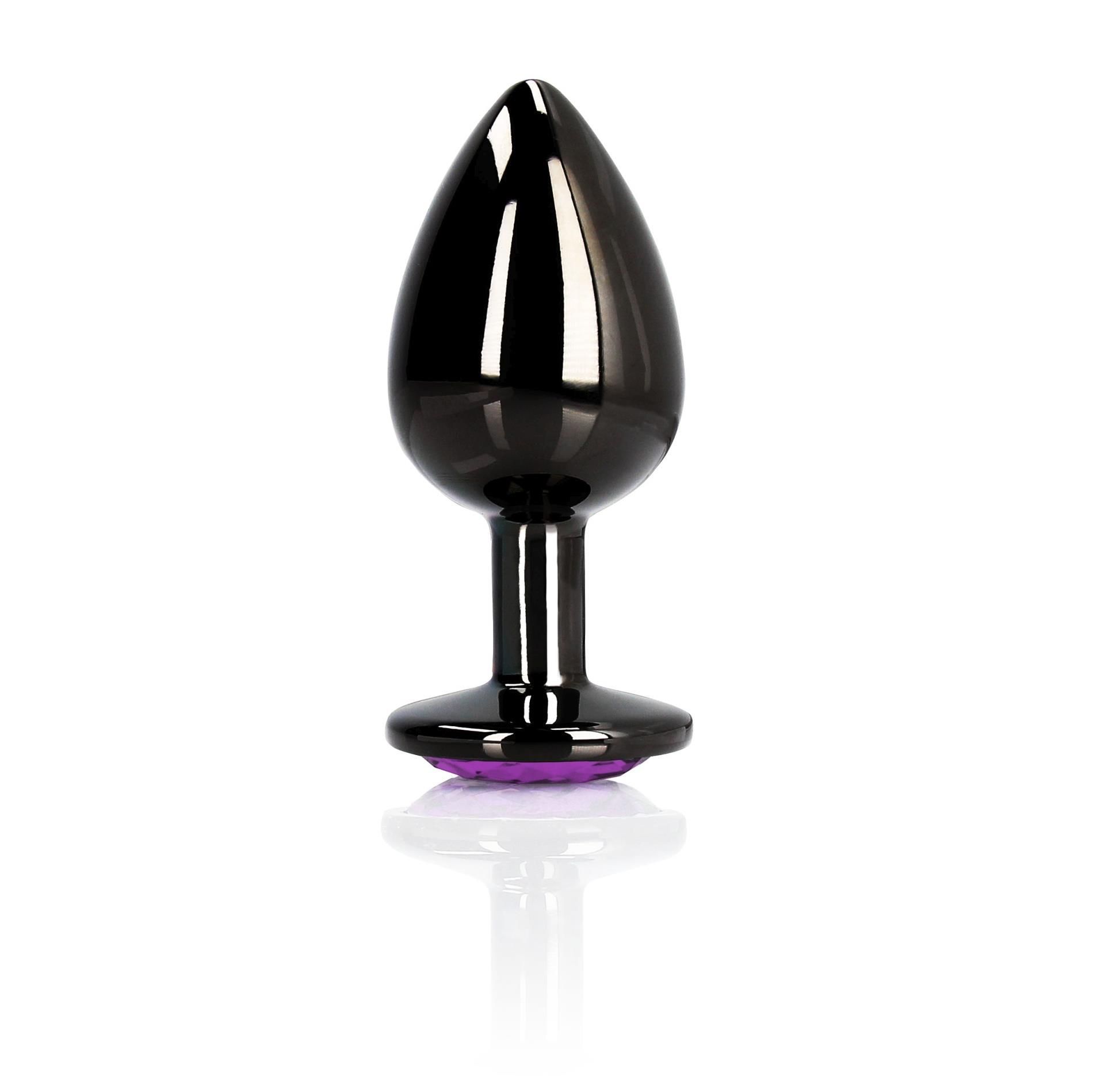 Korek analny Ouch! Heart Gem Butt Plug Small, 6.9 cm (czarny)