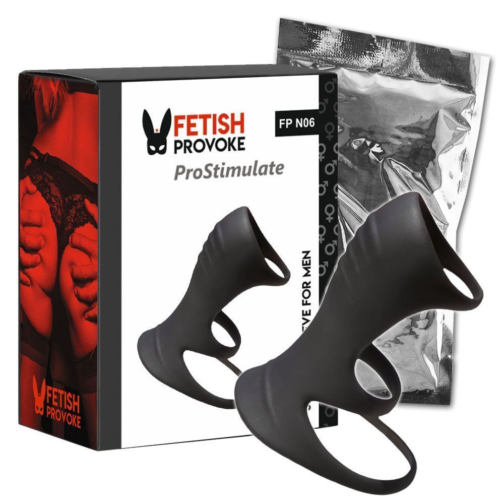 Fetish Provoke ProStimulate N06 - Nakładka na penisa, Czarny, 8.7 cm, One size