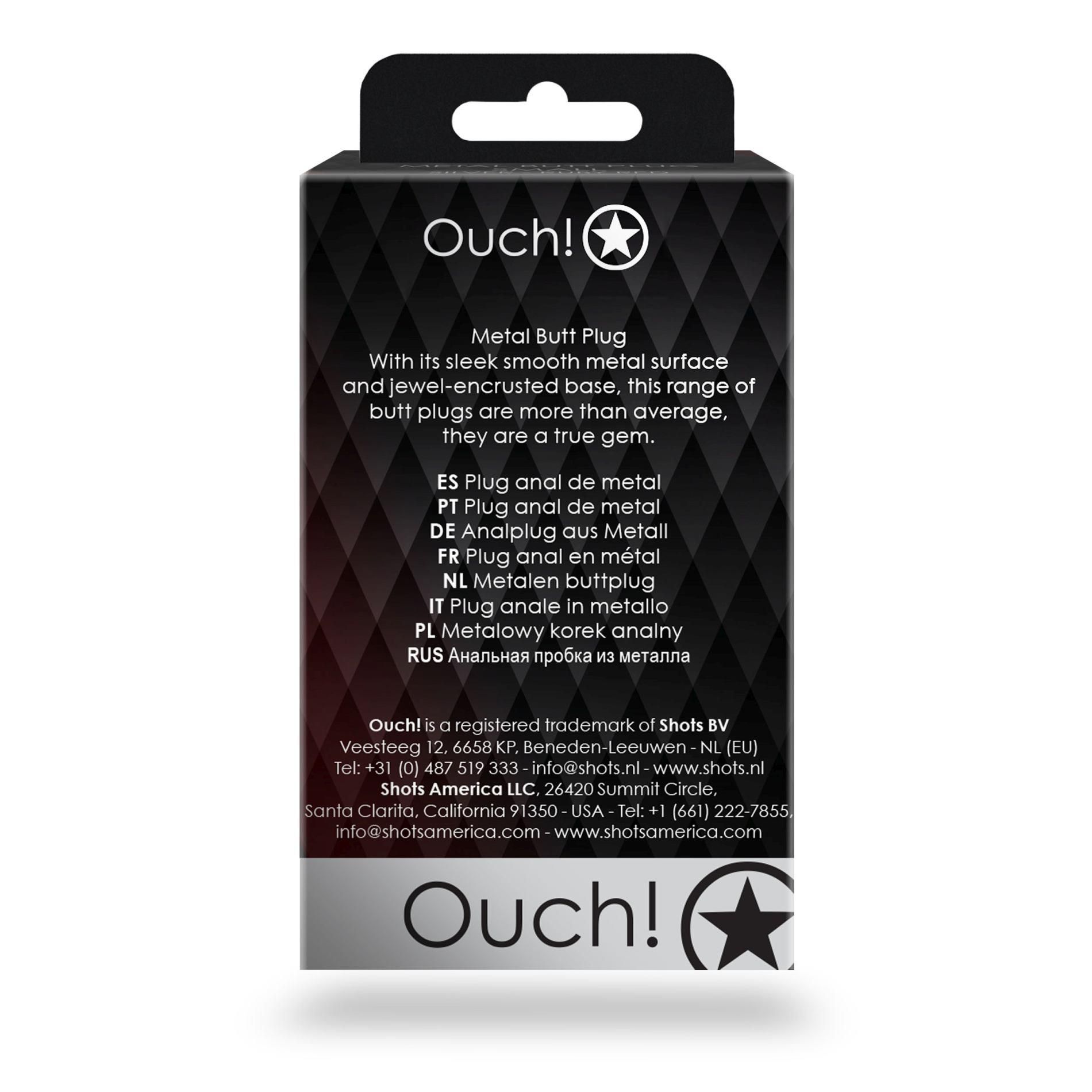 Korek analny Ouch! Round Gem S, 6.2 cm (czerwony)