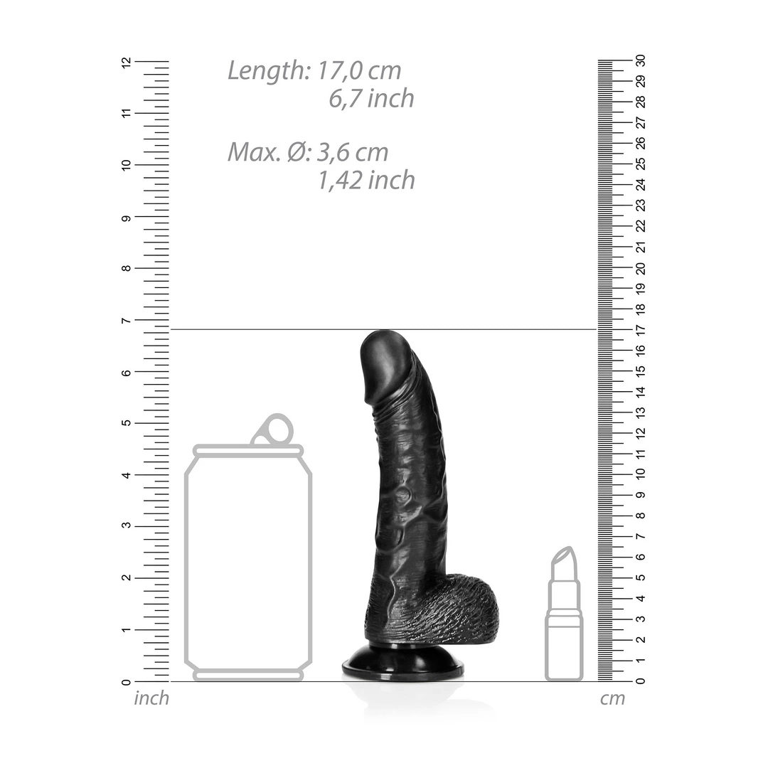 Фаллоимитатор RealRock Curved 6", 17 см (черный)