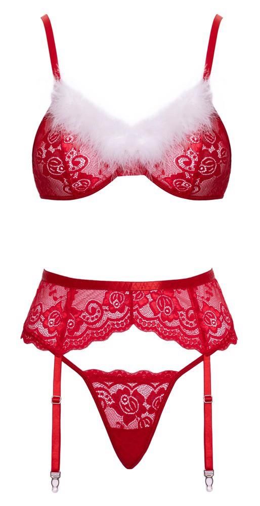 Комплект Cottelli Lingerie X-Mas Bra Set, L/XL (красный)
