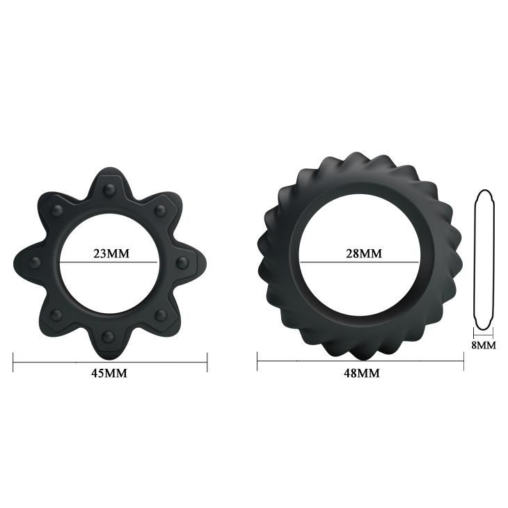 Набор эрекционных колец LyBaile Ring Flowering, 2 шт (черный)
