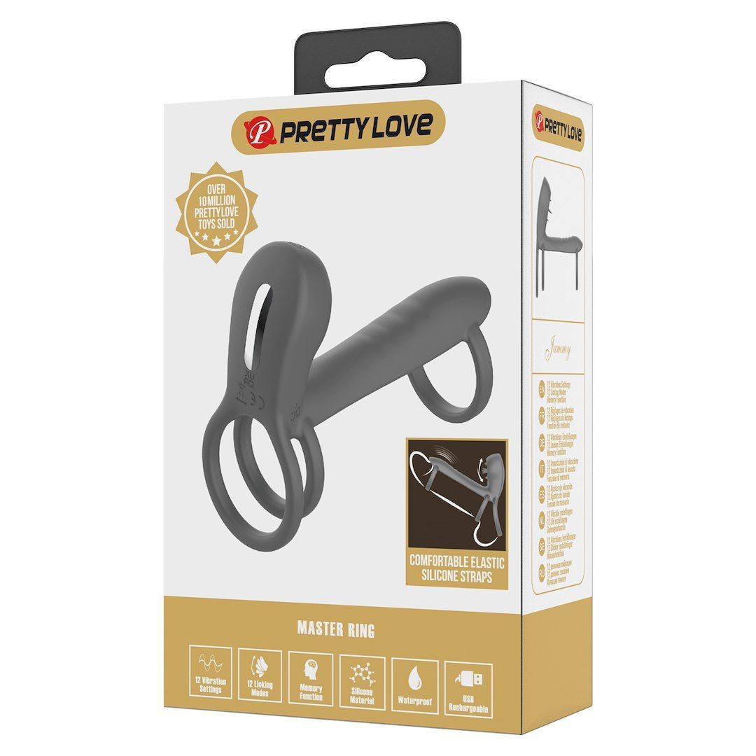 Насадка на пенис Pretty Love Master Ring, 9 см (серый)