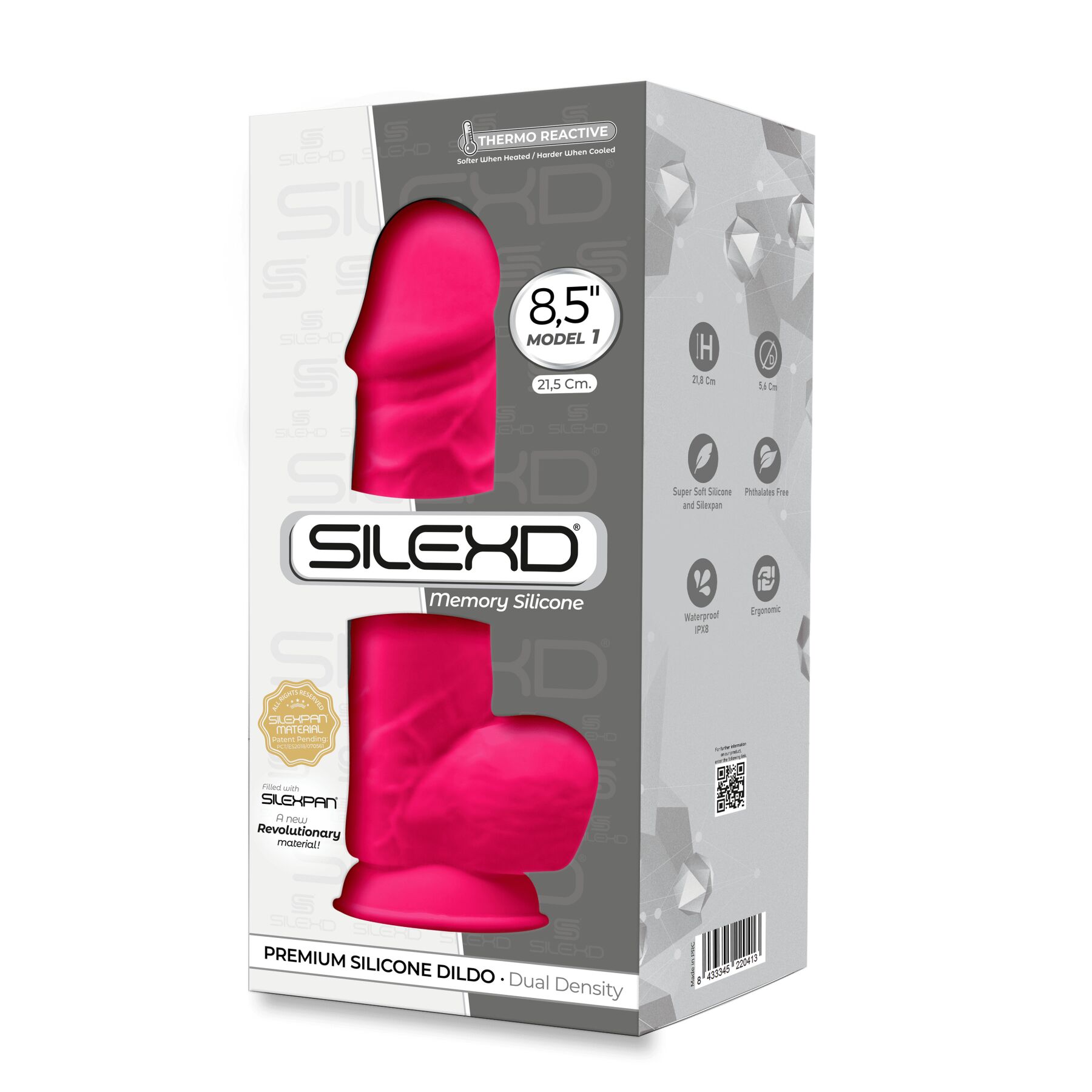 Фаллоимитатор Silexd Premium Silicone Dildo Model 4 Size 8.5, 21.5 см (розовый)