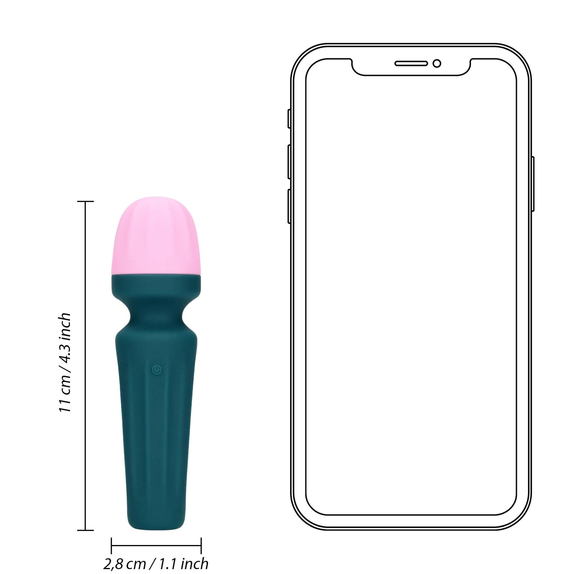 Вибратор Loveline Mini Wand Ancient Sea, 11 см (синий)