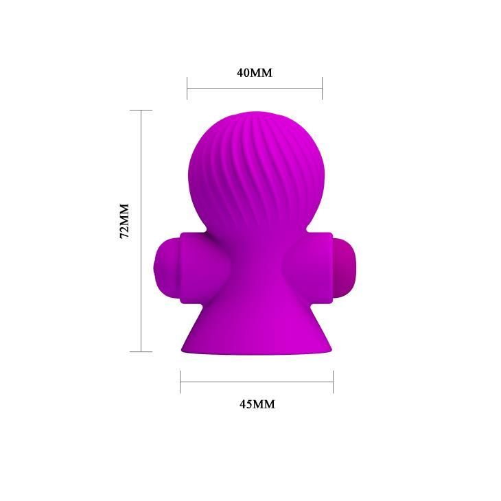 Wibrujące pompki do sutków Pretty Love Nipple Sucker, 7,2 cm (fioletowy)