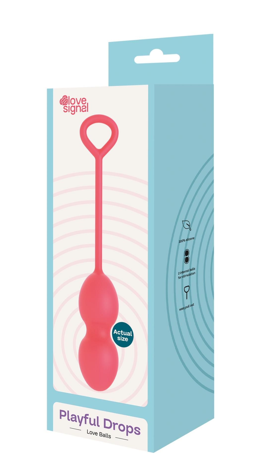 Kulki dopochwowe Dream Toys Playful Drops, 17.5 cm (czerwony)