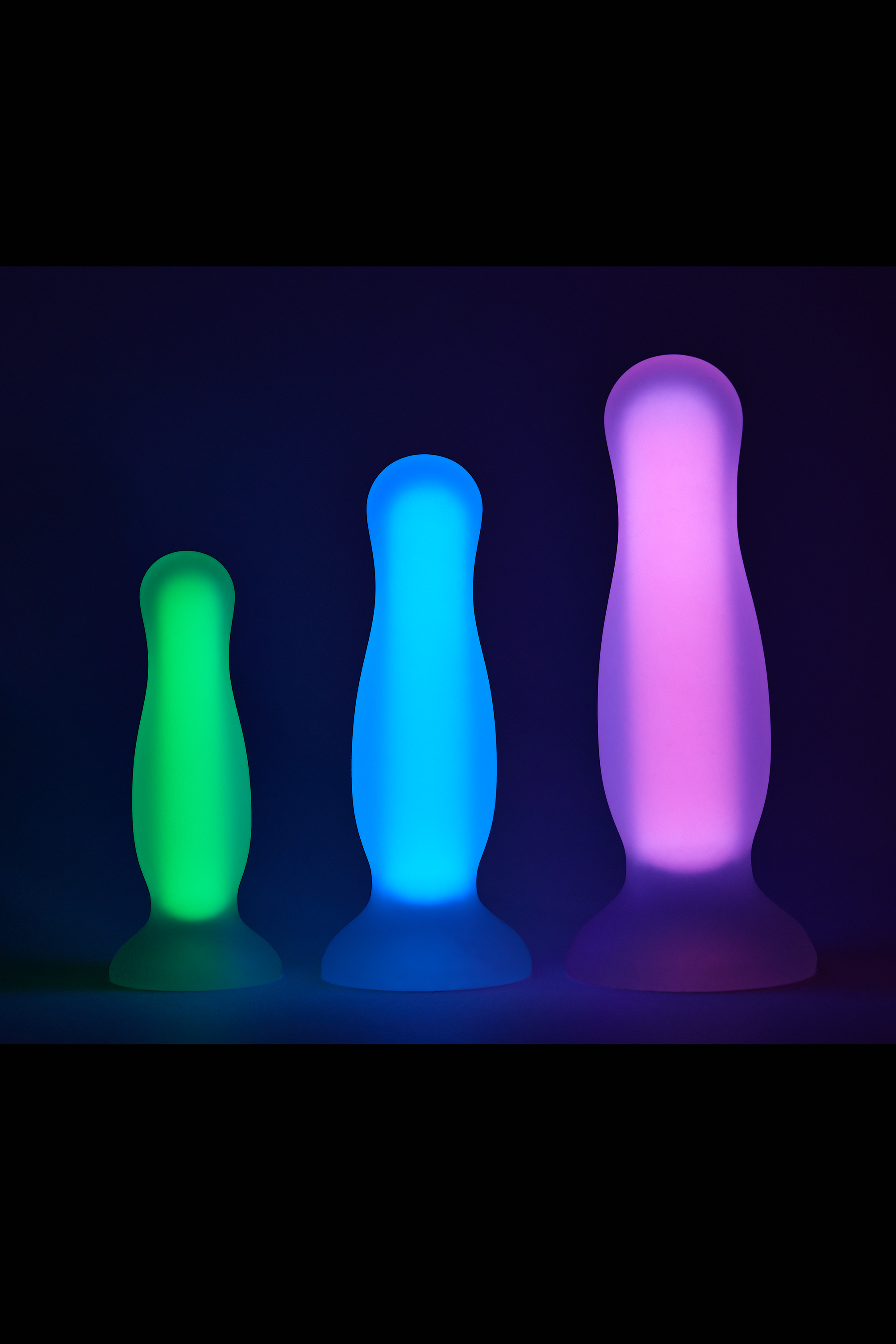 Неонова анальна пробка DreamToys Radiant, 12,5 см (синій)