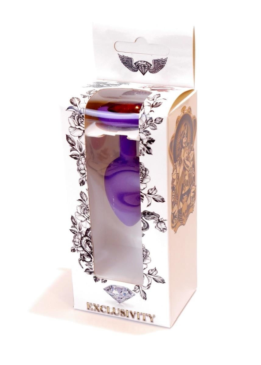 Silikonowy korek analny z kryształem Boss Jewellery Silikon, 7 cm (czerwony)