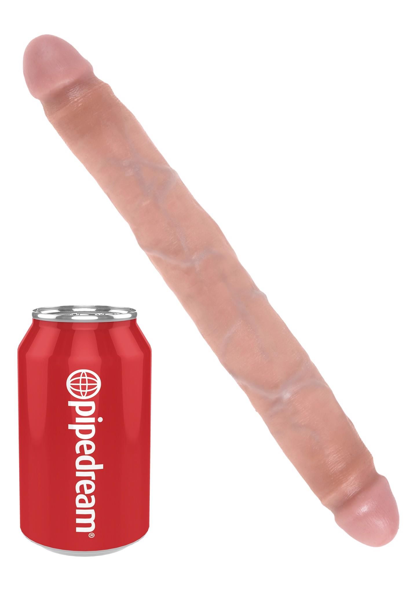 Двосторонній фалоімітатор King Cock Slim Double, 30 см (тілесний)