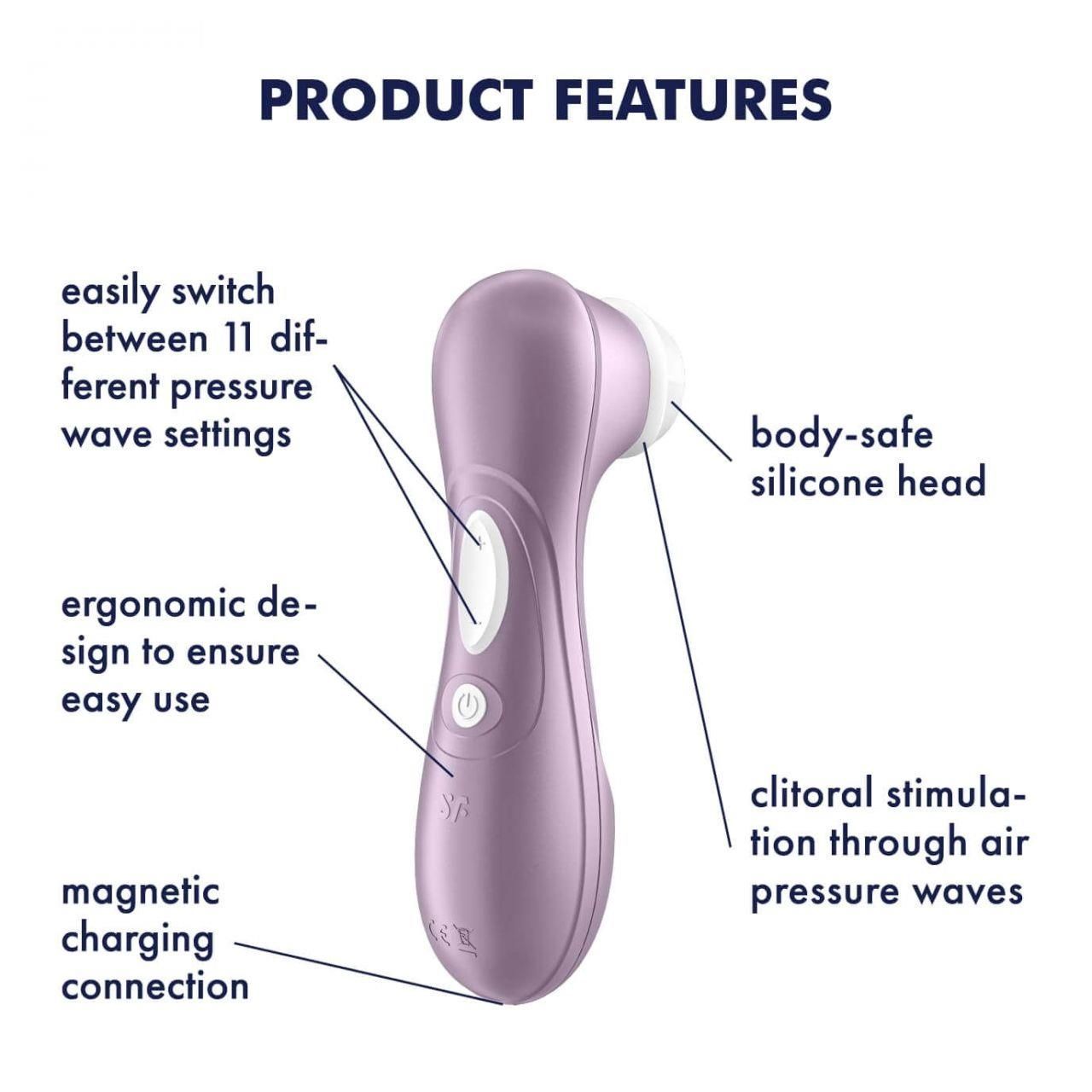 Вакуумний кліторальний стимулятор з вібрацією Satisfyer Pro 2 (фіолетовий)