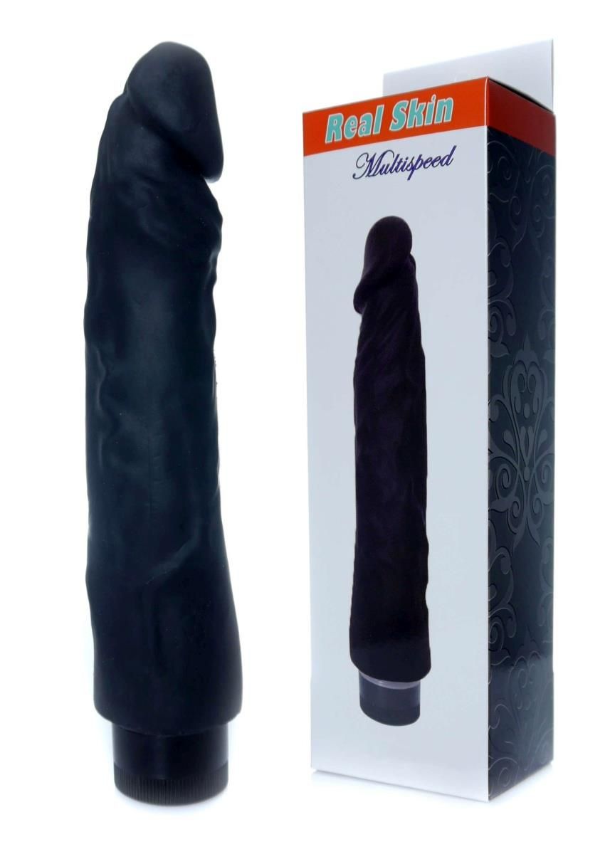 Вібратор реалістичний Boss Real Skin, 22.5 см (чорний)