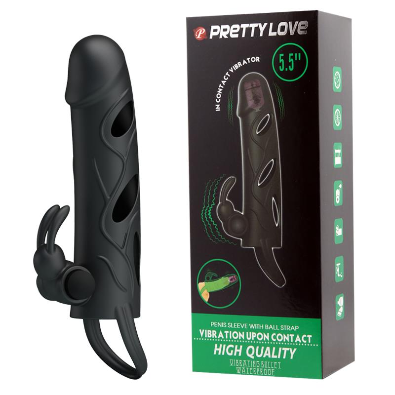 Насадка на пенис Pretty Love High Quality, 14 см (черный)