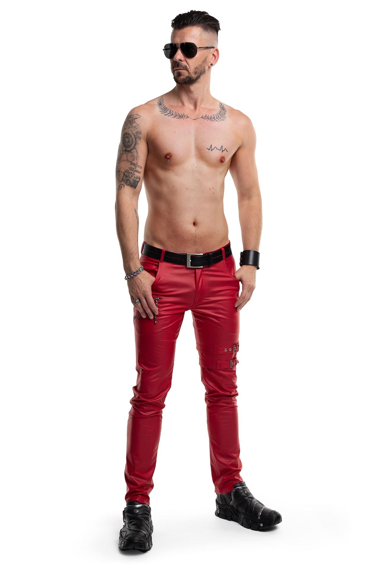 Spodnie Regnes Fetish Planet RMTommaso002, XL (czerwony)