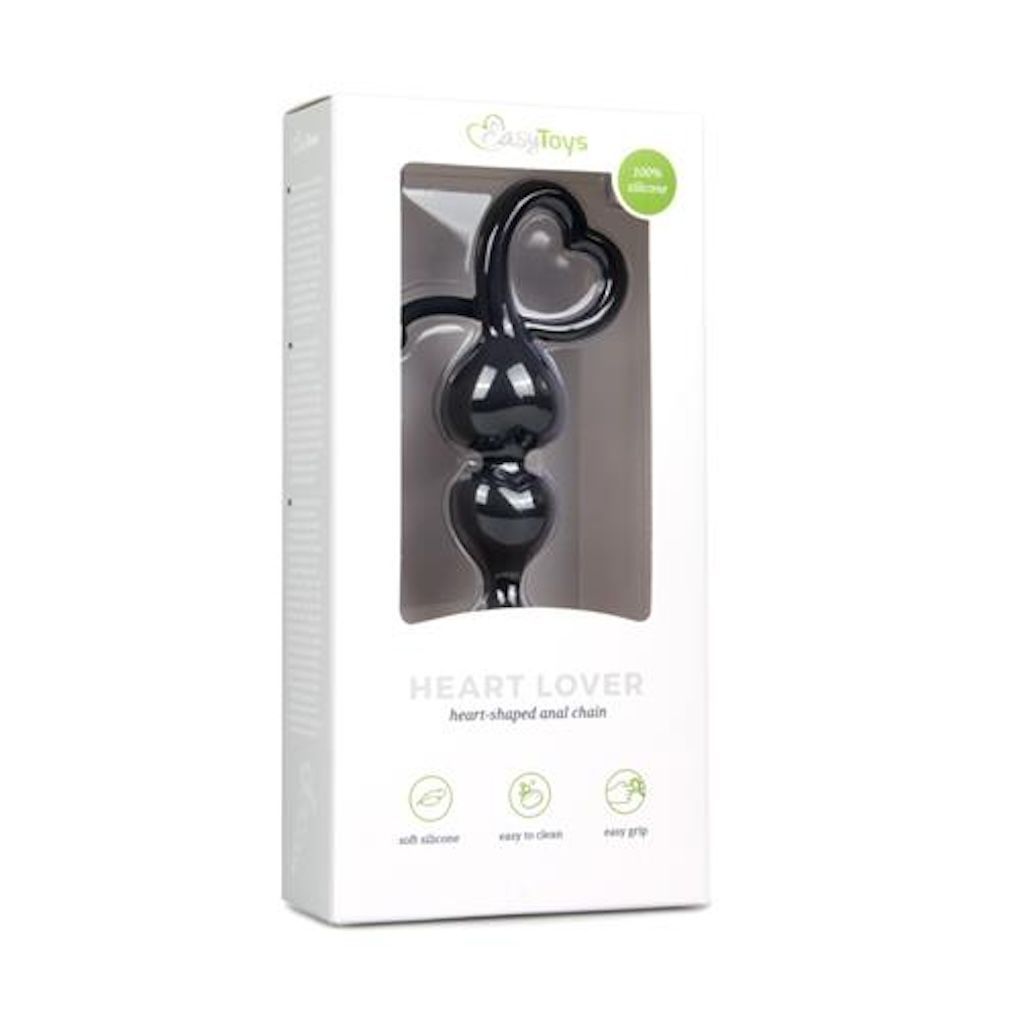 Анальная пробка EasyToys Uchwyt Serce, 18.5 см (черный)