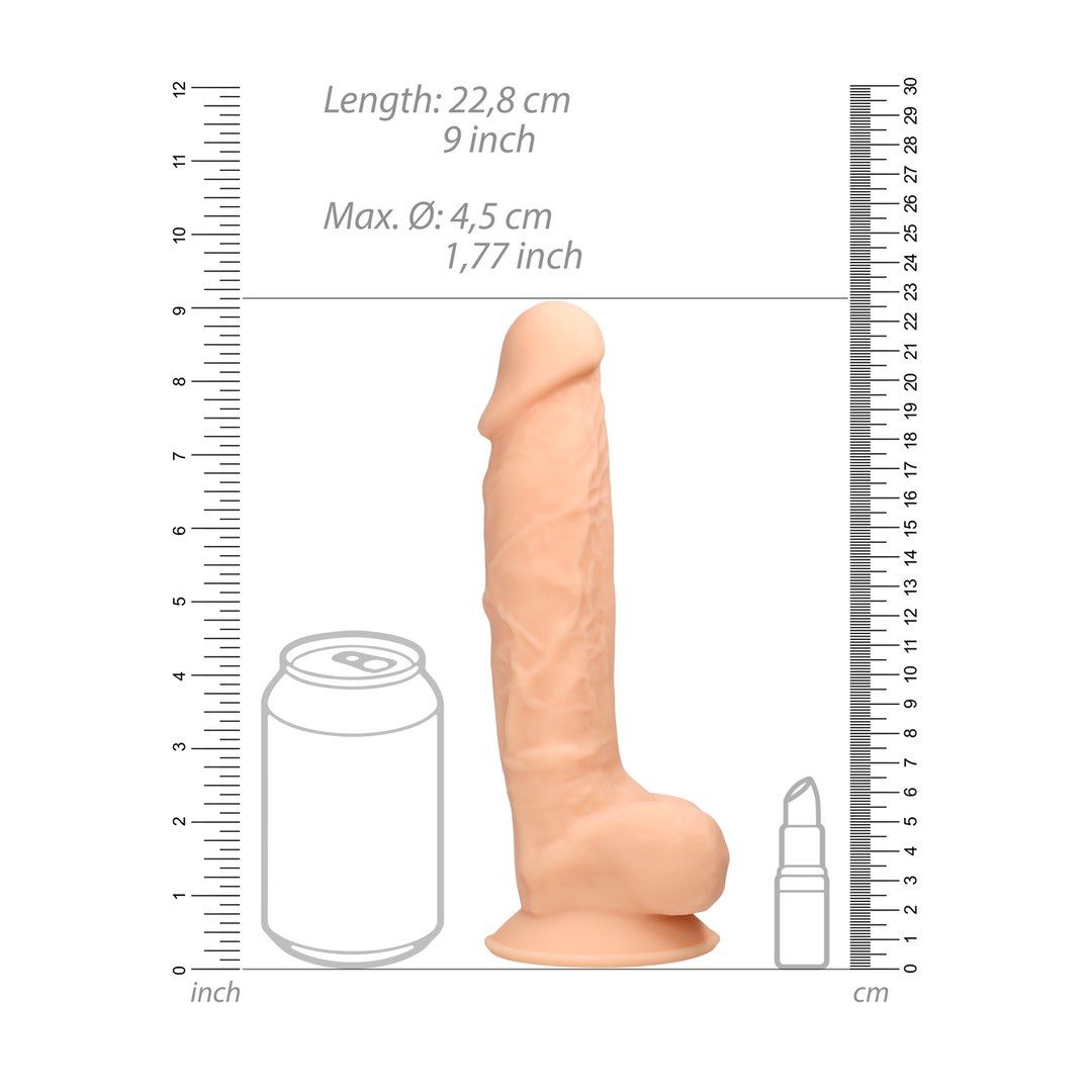 Dildo RealRock With Balls Ultra, 22.8 cm (w kolorze cielistym)