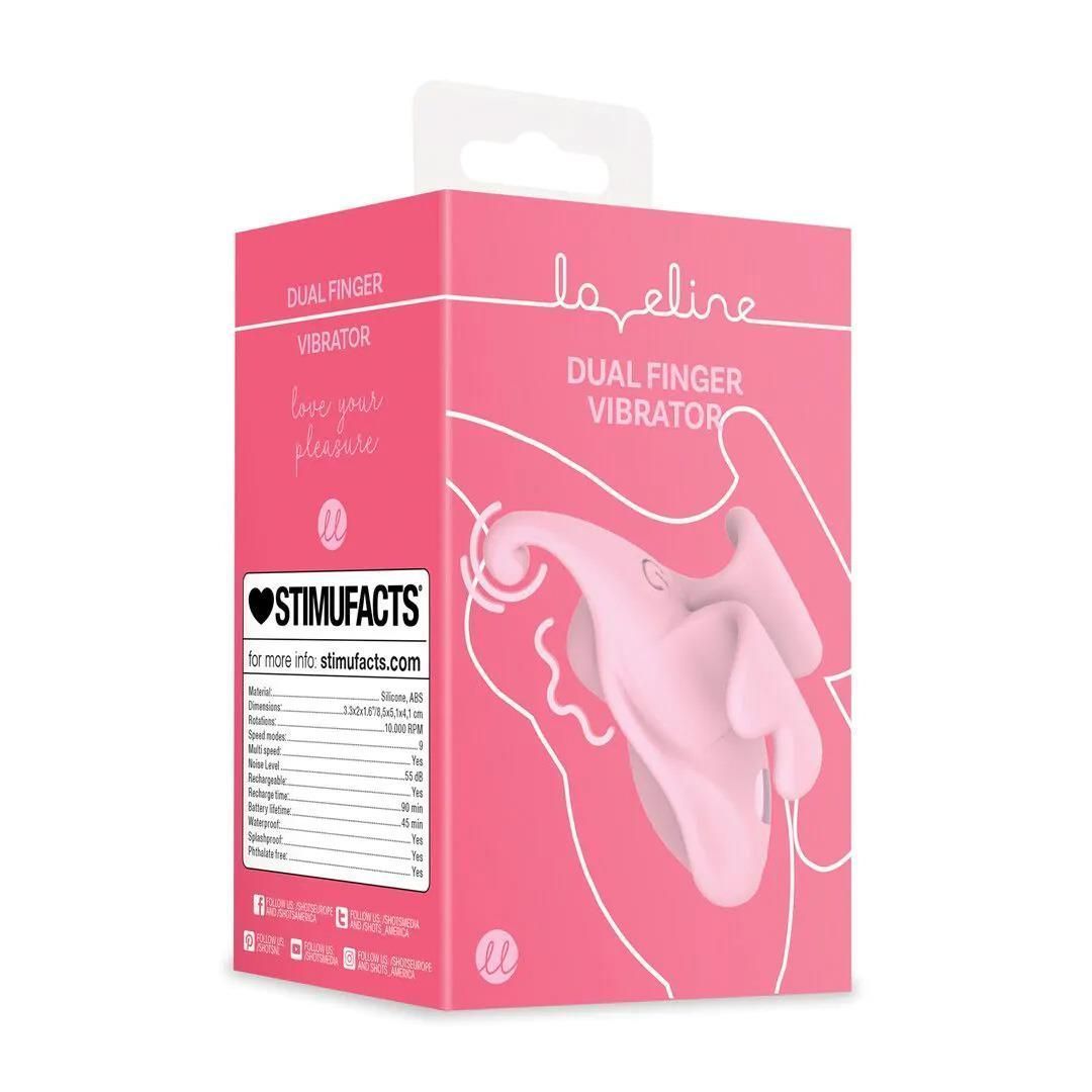 Wibrator na palec Loveline Finger Dual, 8,5 cm (różowy)